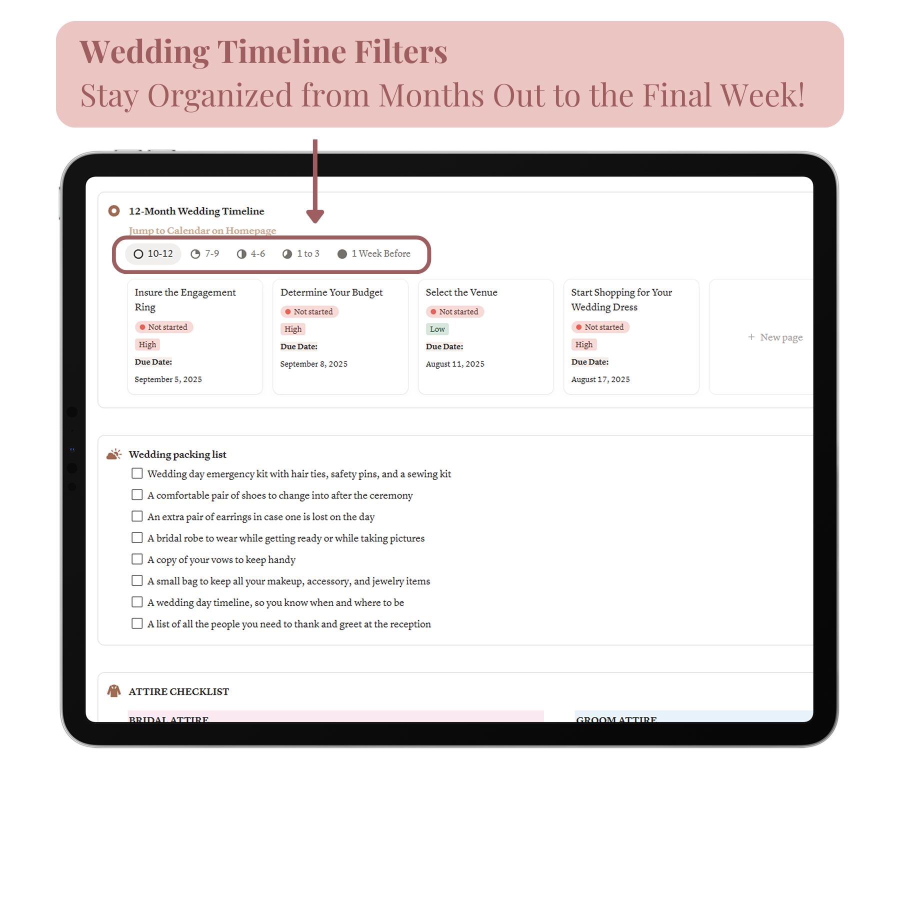 The Wedding Playbook (All-in-One Notion Planner)